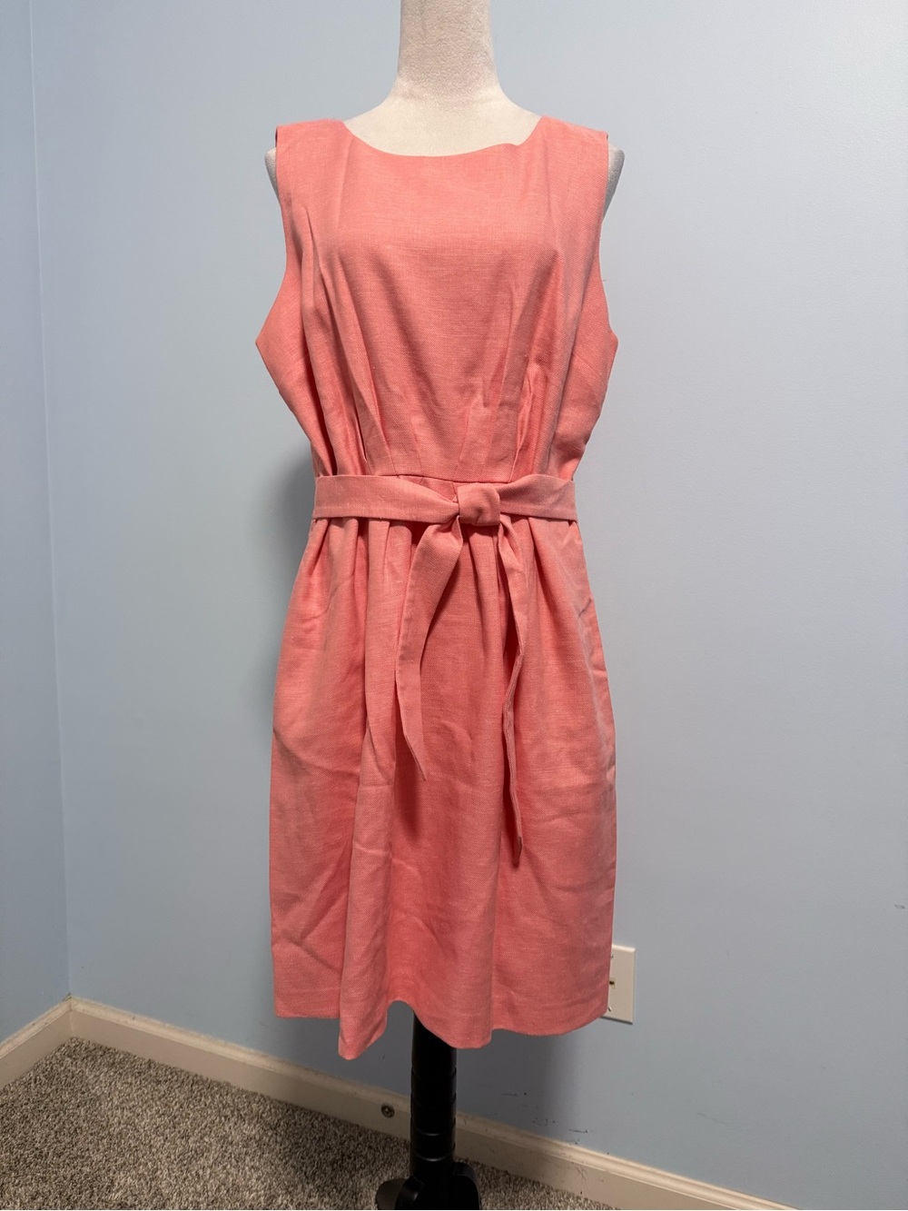 Talbots Petite Sleeveless Linen Blend pink/Coral Dress Size 16p - Picture 1 of 10